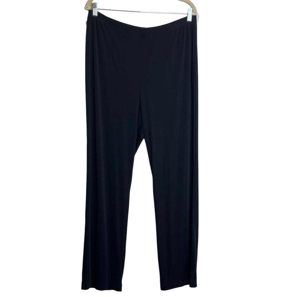 EasyWear by Chicos Womens Knit Pants Size XL Black Pull-On Straight Leg Stretch